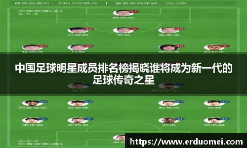 中国足球明星成员排名榜揭晓谁将成为新一代的足球传奇之星